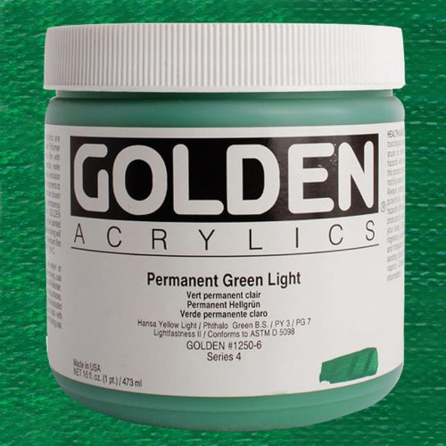 Golden Heavy Body Akrilik Boya 473ml Seri 4 1250 Permanent Green - 1250 Permanent Green