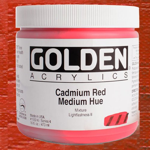 Golden Heavy Body Akrilik Boya 473ml Seri 4 1552 Cadmium Red Medi