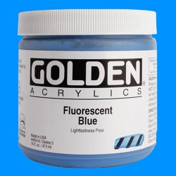 Golden - Golden Heavy Body Akrilik Boya 473ml Seri 5 4605 Fluorescent Blue