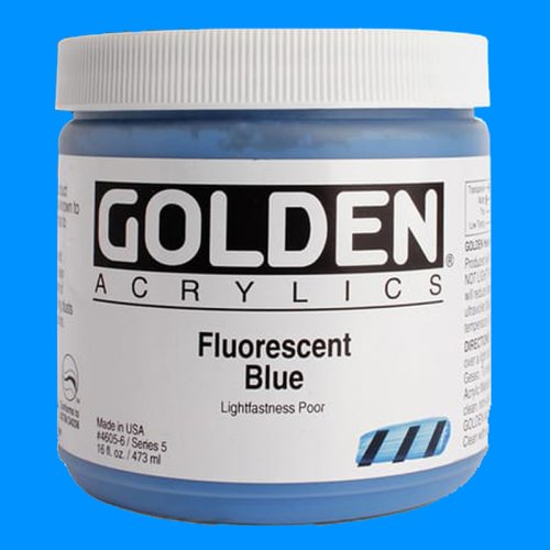 Golden Heavy Body Akrilik Boya 473ml Seri 5 4605 Fluorescent Blue - 4605 Fluorescent Blue