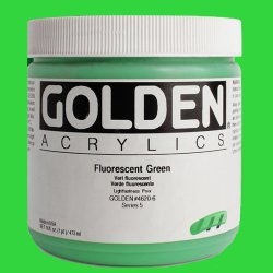 Golden - Golden Heavy Body Akrilik Boya 473ml Seri 5 4620 Fluorescent Gree
