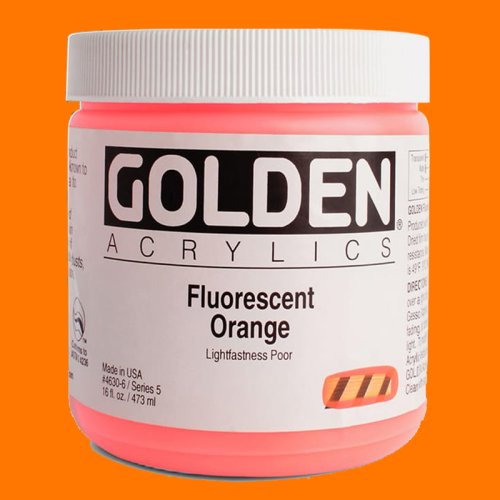 Golden Heavy Body Akrilik Boya 473ml Seri 5 4630 Fluorescent Oran - 4630 Fluorescent Oran