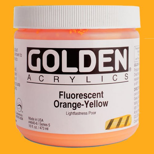 Golden Heavy Body Akrilik Boya 473ml Seri 5 4640 Fluorescent Oran - 4640 Fluorescent Oran