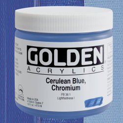 Golden - Golden Heavy Body Akrilik Boya 473ml Seri 7 1050 Cerulean Blue Ch