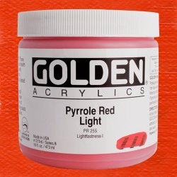 Golden - Golden Heavy Body Akrilik Boya 473ml Seri 8 1279 Pyrrole Red Ligh