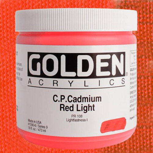 Golden Heavy Body Akrilik Boya 473ml Seri 9 1090 Cadmium Red Ligh - 1090 Cadmium Red Ligh