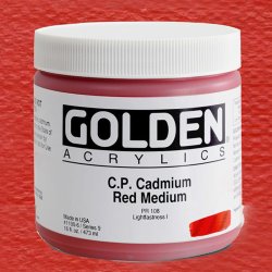 Golden - Golden Heavy Body Akrilik Boya 473ml Seri 9 1100 Cadmium Red Medi
