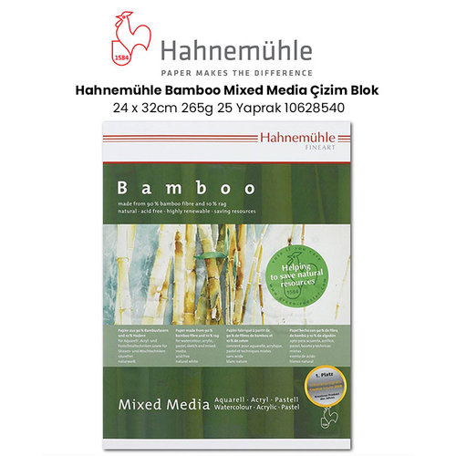 Hahnemühle Bamboo Mixed Media Çizim Blok 24 x 32cm 265g 25 Yaprak 10628540