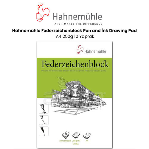 Hahnemühle Federzeichenblock Pen and İnk Drawing Pad A4 250g 10 Yaprak