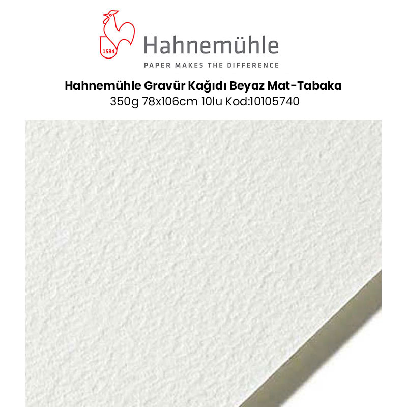 Hahnemühle Gravür Kağıdı Beyaz Mat-tabaka 350g 78x106cm 10lu Kod:10105740