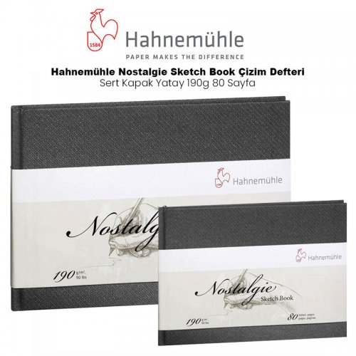 Hahnemühle Nostalgie Sketch Book Çizim Defteri Sert Kapak Yatay 190g 80 Yaprak