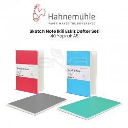 Hahnemühle - Hahnemühle Sketch Note İkili Eskiz Defter Seti 40 Yaprak A5