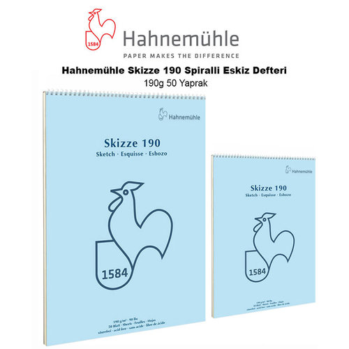 Hahnemühle Skizze 190 Spiralli Eskiz Defteri 190g 50 Yaprak