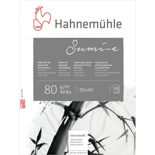 Hahnemühle Sumi-e Çizim Eskiz Blok 80g 20 Yaprak 30x40cm - 30x40cm