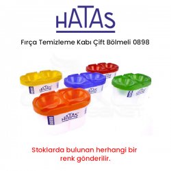 Hatas - Hatas Fırça Temizleme Kabı Çift Bölmeli 0898