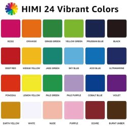 HIMI Jelly Cup Gouache Set Guaj Boya Seti 24 Renk x 30g + 3 Fırça (Pink Case) - Thumbnail