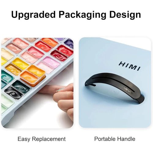 HIMI Twin Cup Gouache Set Guaj Boya Seti 112 Renk x 12g (Ice Blue Case)