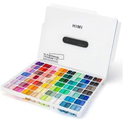 HIMI - HIMI Twin Cup Gouache Set Guaj Boya Seti 112 Renk x 12g (White Case)