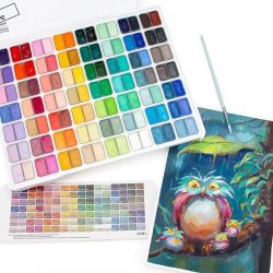 HIMI - HIMI Twin Cup Gouache Set Guaj Boya Seti 112 Renk x 12g (White Case) (1)