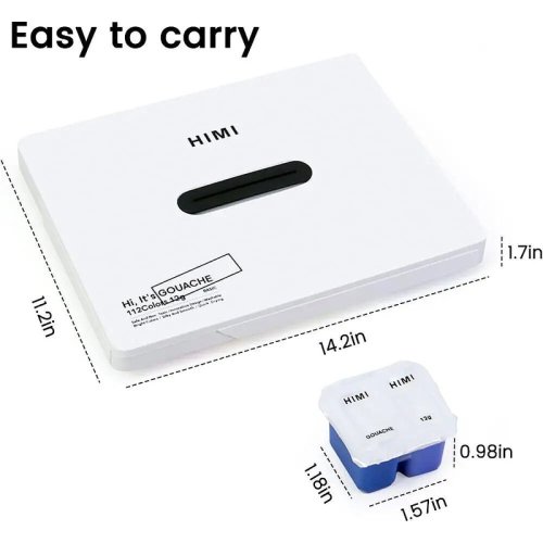 HIMI Twin Cup Gouache Set Guaj Boya Seti 112 Renk x 12g (White Case)