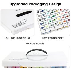 HIMI Twin Cup Gouache Set Guaj Boya Seti 112 Renk x 12g (White Case) - Thumbnail