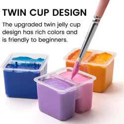 HIMI Twin Cup Gouache Set Guaj Boya Seti 112 Renk x 12g (White Case) - Thumbnail
