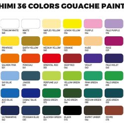 HIMI Twin Cup Gouache Set Guaj Boya Seti 36 Renk x 12g + 3 Fırça (Ice Blue Case) - Thumbnail