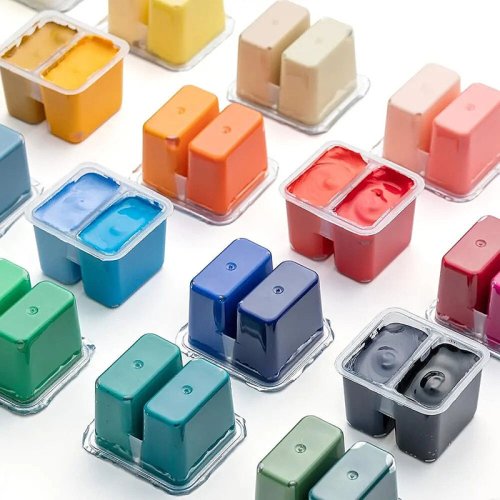 HIMI Twin Cup Gouache Set Guaj Boya Seti 36 Renk x 12g (Purple Case)