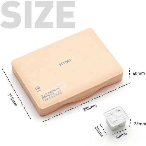 HIMI Twin Cup Gouache Set Guaj Boya Seti 48 Renk x 12g + 3 Fırça (Peach Fuzz Case)