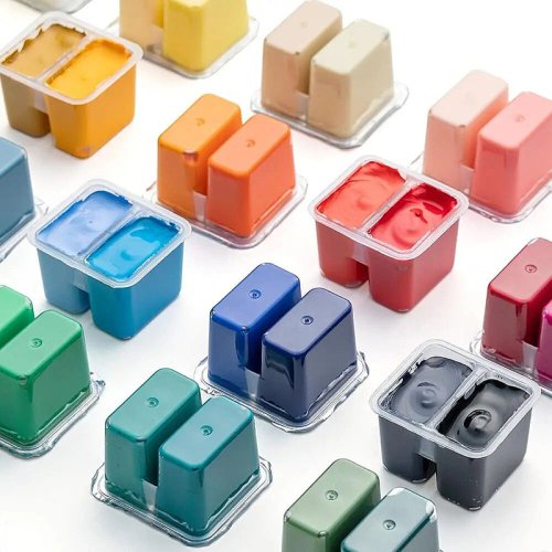 HIMI Twin Cup Gouache Set Guaj Boya Seti 48 Renk x 12g (Green Case)
