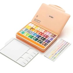 HIMI - HIMI Twin Cup Gouache Set Guaj Boya Seti 48 Renk x 12g (Peach Fuzz Case) (1)