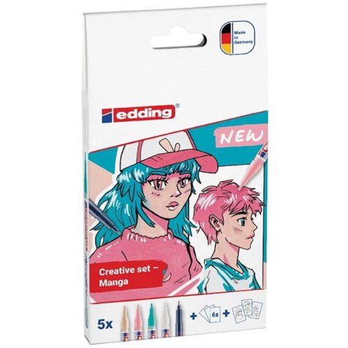 Edding 5300 Akrilik Boyama Markörü 1-2 mm 5li Set Manga