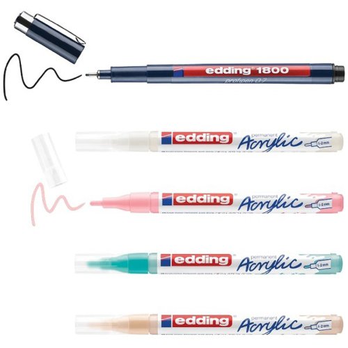 Edding 5300 Akrilik Boyama Markörü 1-2 mm 5li Set Manga