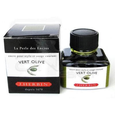 J.Herbin Dolma Kalem Mürekkebi Cam Şişe 30ml-Olive Green - Olive Green