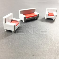 Jordania Maket Koltuk Takımı Gri 1/50 3lü SF225052 - Thumbnail