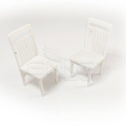 Jordania Sandalye Maketi Beyaz 1/25 2li EF3025-03 - Thumbnail