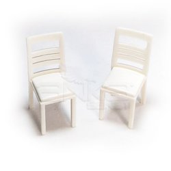 Jordania - Jordania Sandalye Maketi Beyaz 1/25 2li EF3025-04 (1)