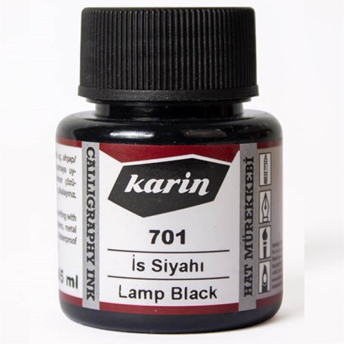 Karin Hat Mürekkebi 701 İs Siyahı 45ml - İs Siyahı