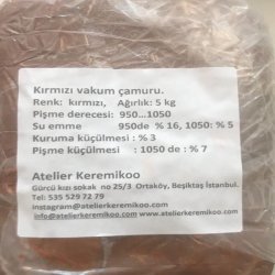 Keremikoo - Keremikoo Çamur 5kg Kırmızı Vakum Çamuru