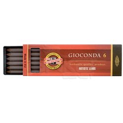 Koh-i-Noor - Koh-i-Noor Gioconda Grafit Uç 5.6 x 120mm 6lı 4378 Dark Brown Sepia