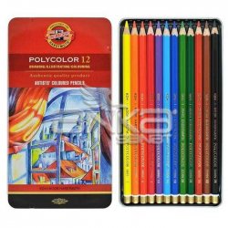 Koh-i-Noor - Koh-i-Noor Polycolor Kuru Boya Kalemi 12li Set