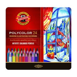 Koh-i-Noor - Koh-i-Noor Polycolor Kuru Boya Kalemi 24lü Set