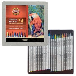 Koh-i-Noor Progresso Aquarell Woodless Coloured Pencil Set 24lü - Thumbnail