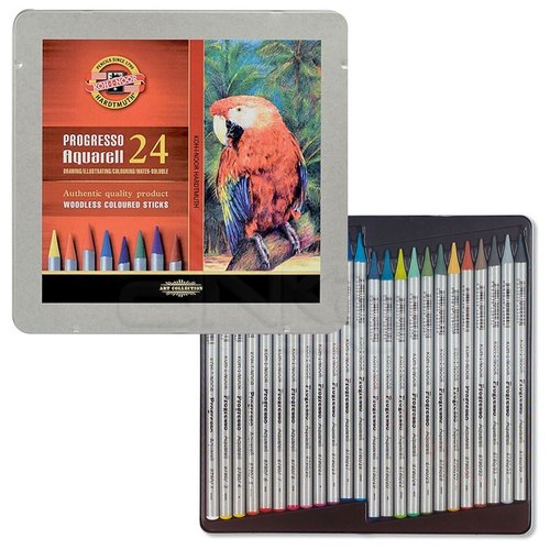 Koh-i-Noor Progresso Aquarell Woodless Coloured Pencil Set 24lü