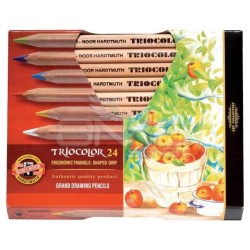 Koh-i-Noor - Koh-i-Noor Tricolor Grand Drawing Pencils 24lü Kuru Boya Seti (3154)