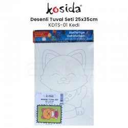 Kosida - Kosida Desenli Tuval Seti 25x35cm Kedi No:KDTS-01