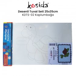 Kosida - Kosida Desenli Tuval Seti 25x35cm Kaplumbağa No:KDTS-02