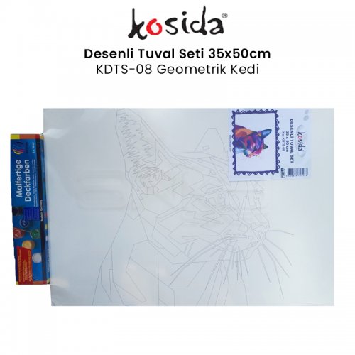 Kosida Desenli Tuval Seti 35x50cm Geometrik Kedi No:KDTS-08