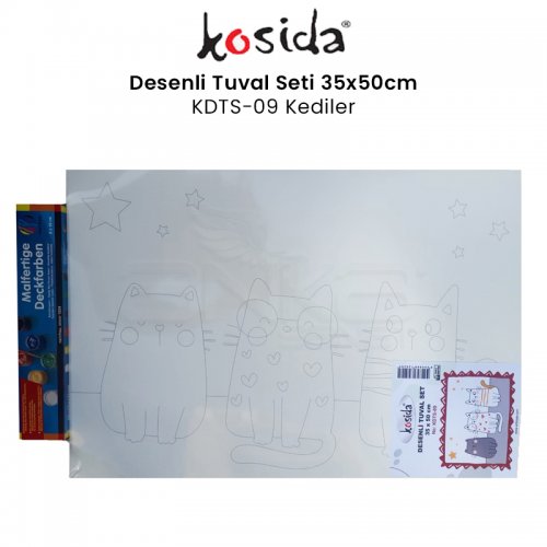 Kosida Desenli Tuval Seti 35x50cm Kediler No:KDTS-09