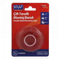 Kraf - Kraf Montaj Bandı Çift Taraflı Extra Güçlü İç Mekan 19mmx1,5m